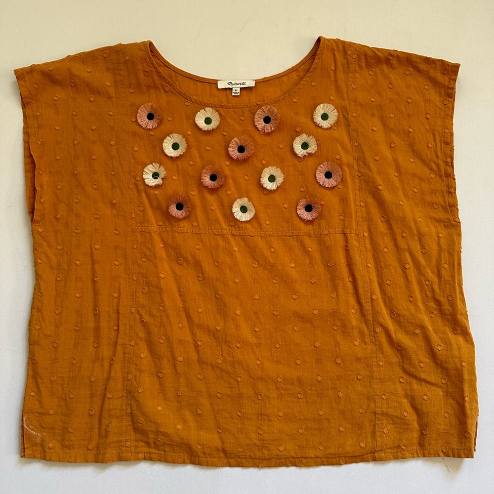 Madewell embroidered top size XL